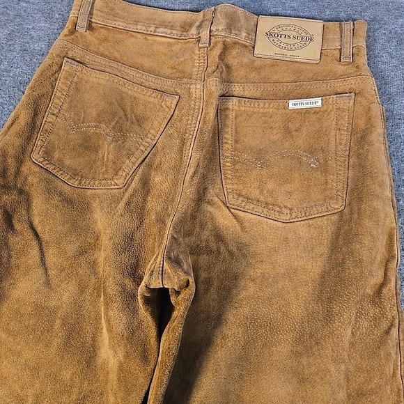 Skotts Other - Vintage Skotts Suede Pants Mens Size 30x31 Brown Leather Straight Leg Cowboy USA
